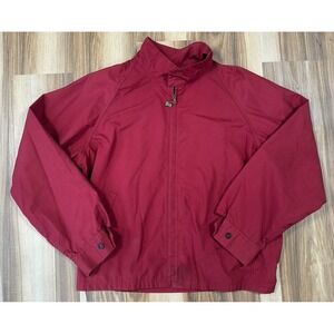 Vintage Woolrich Wash & Wear Men's Sz 44 Red Cropped Zip Up Jacket Talon Zipper